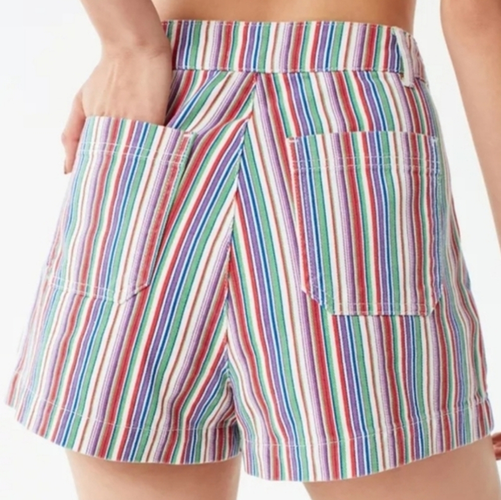 BDG Urban Outfitters Women's Striped Cotton Retro Lisbon Shorts 10 - Picture 5 of 8
